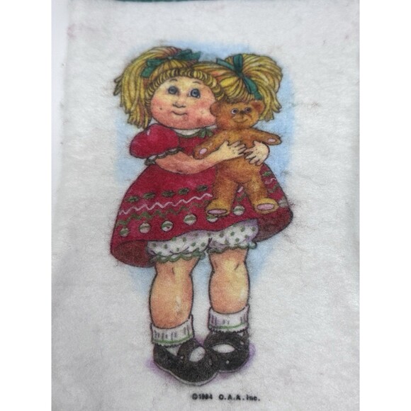 Vintage 1984 Cabbage Patch Kids Christmas Stockings Set of 2 Holiday - Picture 3 of 8